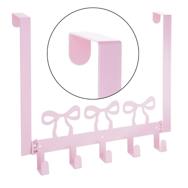 Butterfly Bows Door Mount Hook Strong Metal Construction Hanging Towel Rack For Hanging Multiple Household Items
