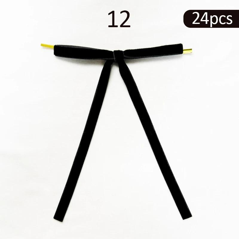 24pcs Velvet Bow Christmas Ribbon Decoration for Xmas Home Decor Tree Wreaths Gift Wrapping DIY Crafts Festive  2025 New Year