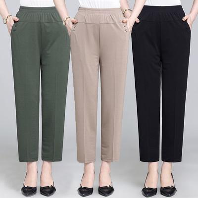 Zomer IJszijde Dunne Casual Broek, Casual Rechte Negen-inch Broek, Losse High-waisted Elastische en Aansluitende Damesbroek
