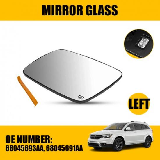 Clear Left Side Glass Mirror Power Heated 2009- for Journey Dodge 68045691AA