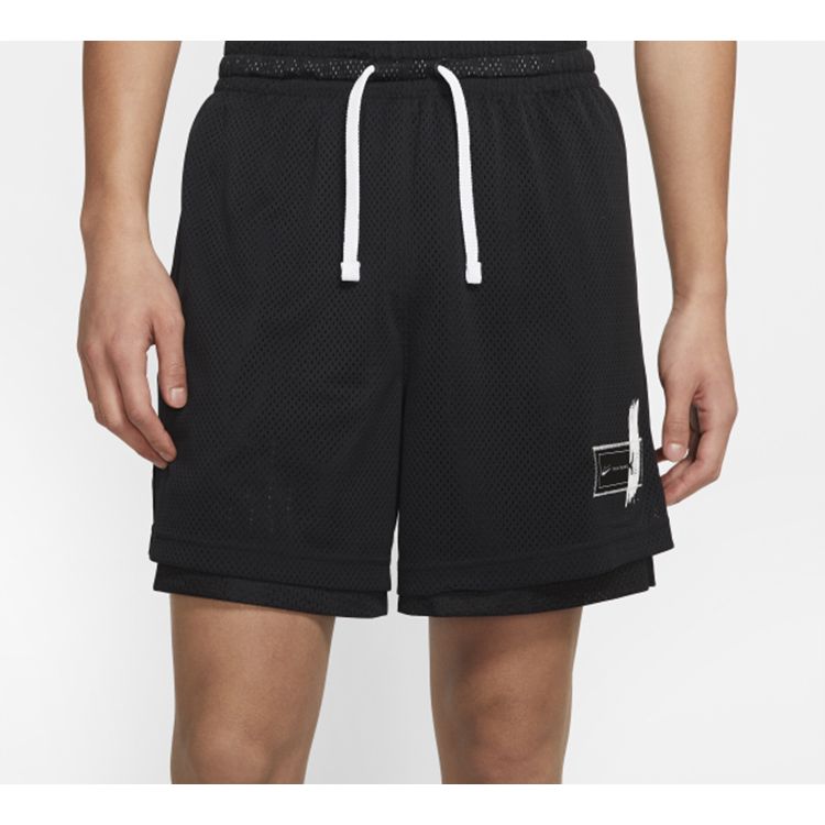 Nike Reversible Double Swoosh Design Breathable Quick-Dry Basketball Shorts Men Bottoms Black CD0368-010