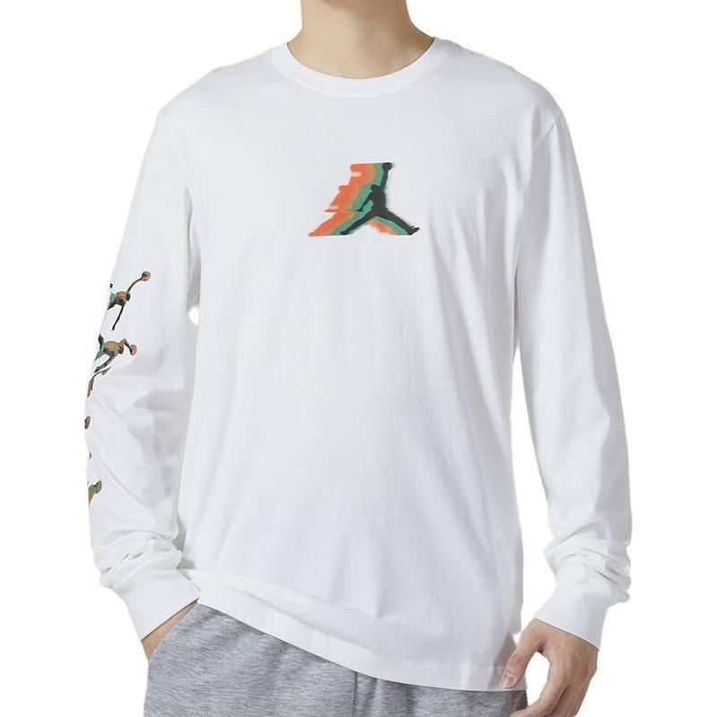Jordan T Shirts Men's White Crew Neck Moderate Straight Fit FB7456-100