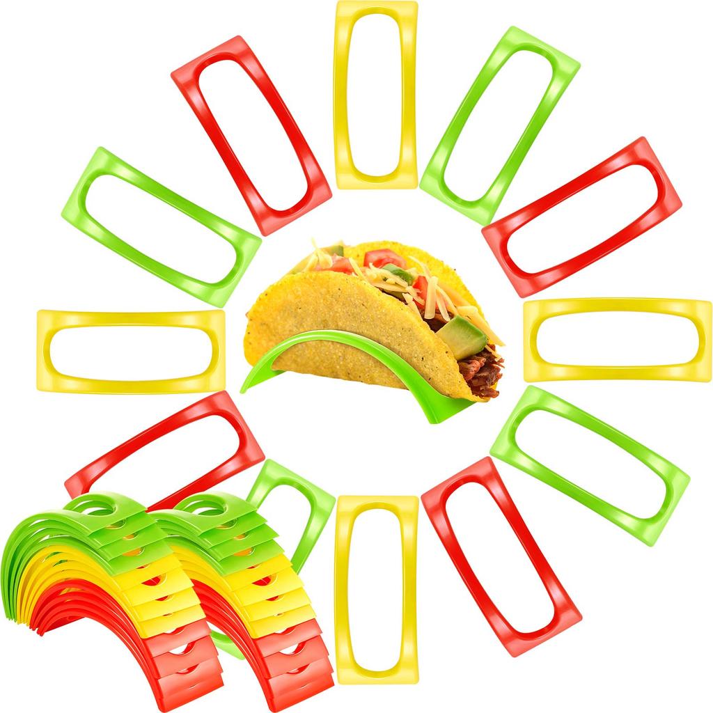 10pcs Durable PP Plastic Material - 10pcs Colorful Taco Holders - Suitable for Soft or Hard Shell Tacos - Home and Restaurant