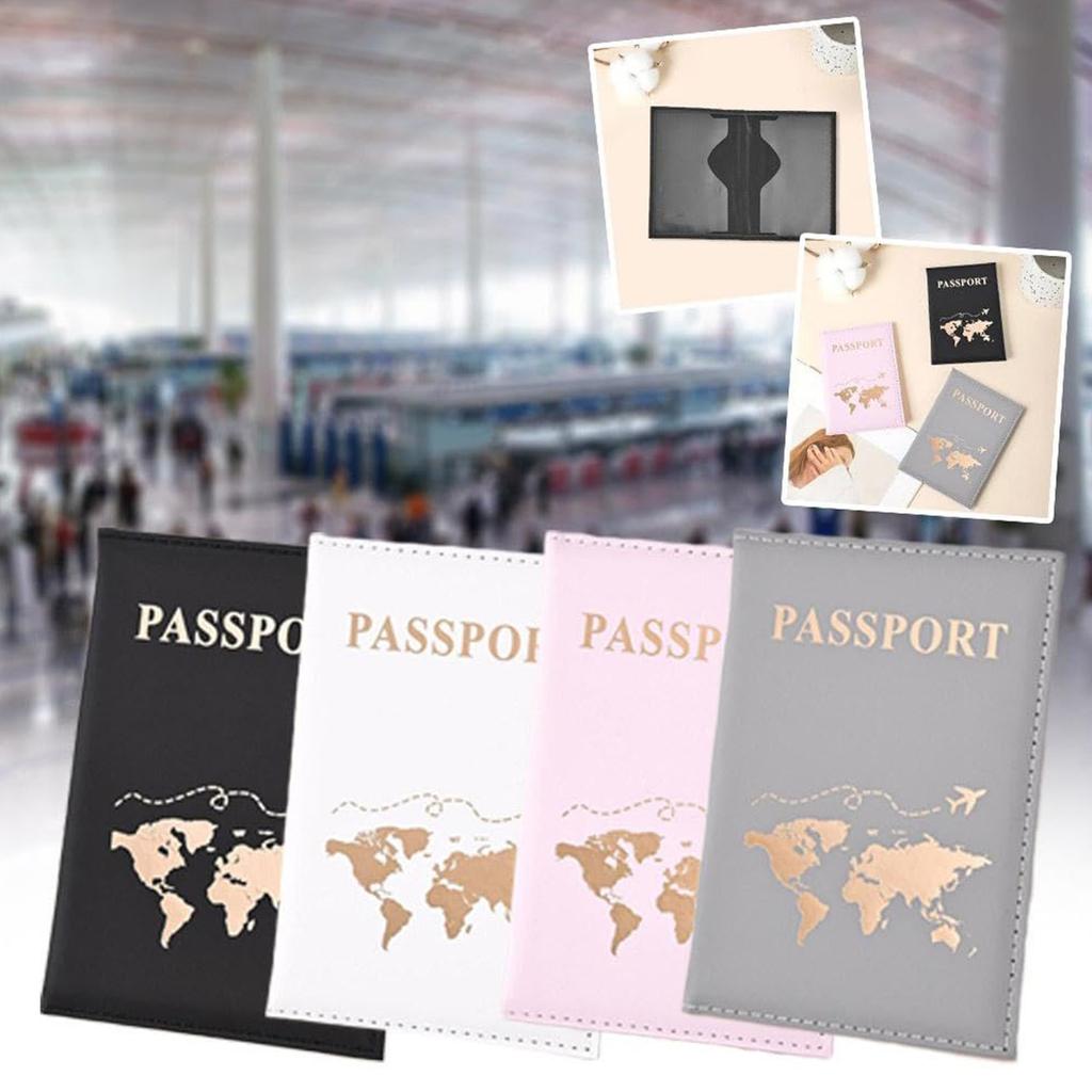 Fashion Passport Protector World Pattern Travel Passport Clip Wallet Gift PU Leather Card Holder Unisex Storage Bag.-zmt