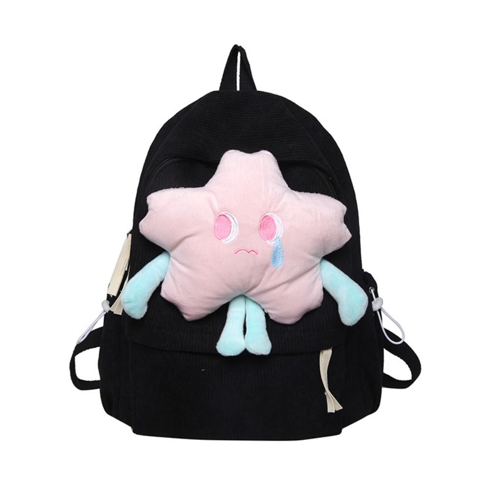 Plush Doll Corduroy Shoulders Bag Creative Student Schoolbag Sweet Plush Star Backpack  School