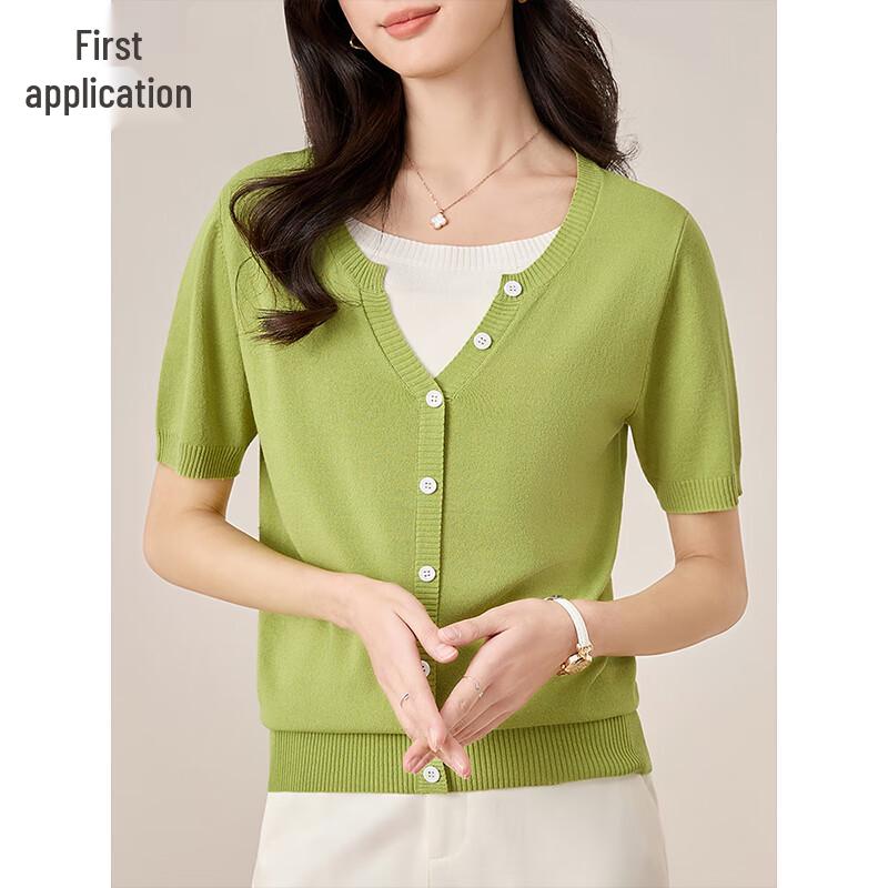 Women s Fashion Knit Short Sleeve Top M