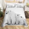 Polar Bear Duvet Cover Set King Queen Full Size Polyester Comforter Cover For Kids Boys Girls Wild Animals Pattern Bedding Set