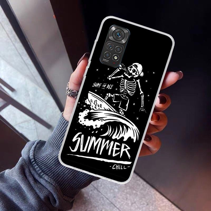 Surf Board Aesthetic Phone Case For Xiaomi Redmi Note 10 11 12 13 14 15 Pro Plus 11S 12S 14S 11T 11E 10S Soft TPU Back Cover Red