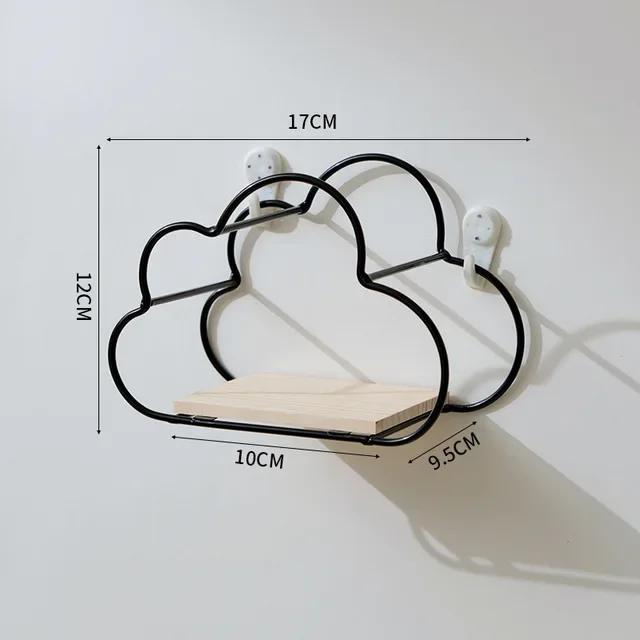 Creative Cloud Iron Shelving Wall Shelf Wooden Clapboard Nordic Style Decoration Children Room Decoration Display Stand Wallet