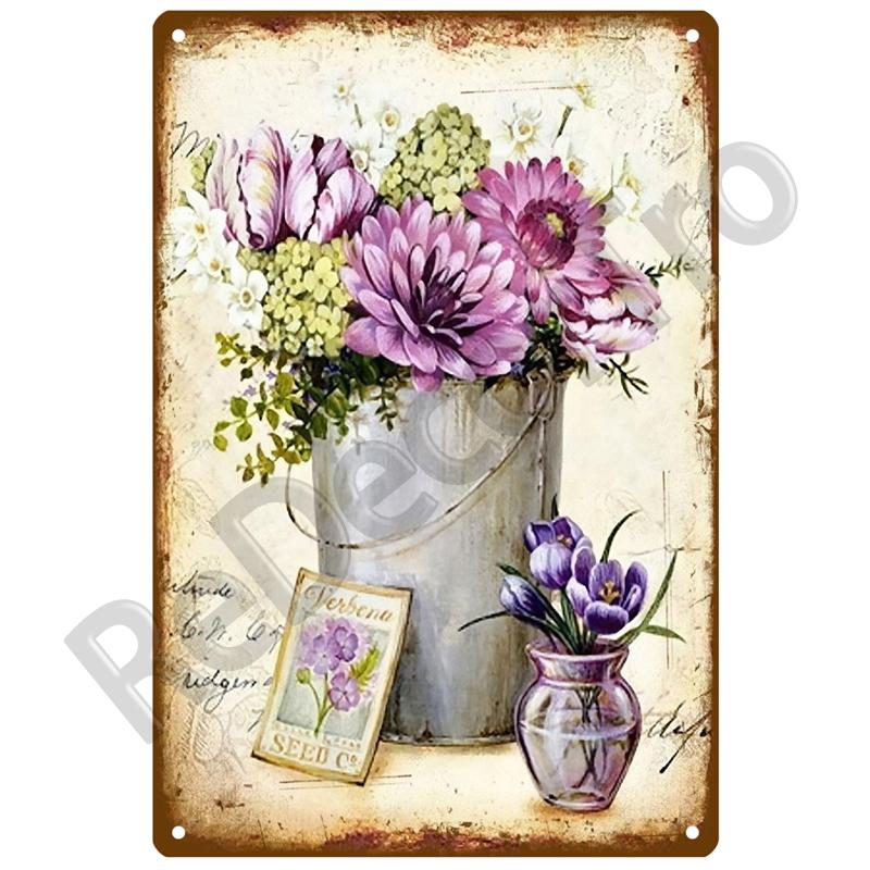 Garden Flower Rules Metal Sign Vintage Metal Plaque Plates Decor For Pub Bar Home Wall Decor Art Tin Signs Flower Poster Gift