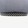Double Needle Heavy Rivet Belt Genuine Leather Cowhide Whole Hole Belt Diamond Nail Hollow Eye Thorn Accessories American Style
