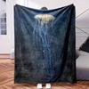 A Jellyfish Floating In Water At Night - Themed Blanket - Comfortable Flannel Fabric Hypoallergenic Suitable for All Seasons - Ide