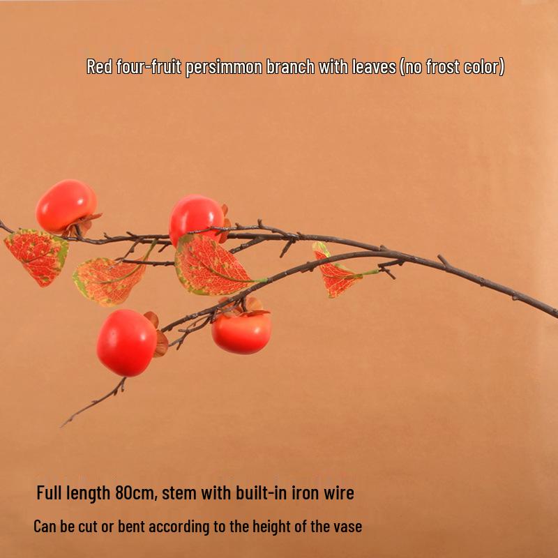 Persimmon Ruyi Ornament: Artificial Persimmon Tree Branches for Home or Hotel Decoration