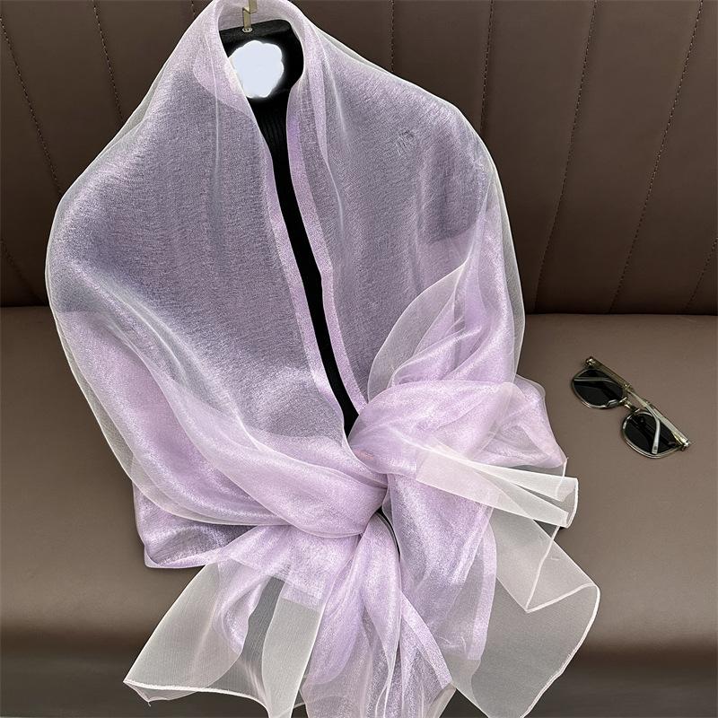 Silk Wool Scarf for Women Solid Scarves Shawls Wraps Pashmina Hijab Foulard Femme Beach Stoles Bandana Luxury Brand Poncho