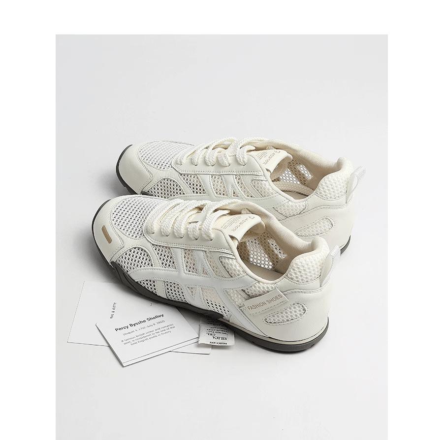 Cowhide version~ Thin mesh German training shoes women's 2025 new summer height increase breathable versatile casual sports shoes