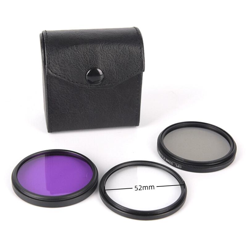

Набор фильтров Uv+Cpl+Fld 3-в-1 Набор фильтров для объектива с сумкой Основные фильтры для камеры Подходит для различных сцен Для фильтров объектива размером 49-77 мм 52mm