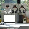 KAIXUANMAN Support Mural Magnétique pour Casque Rangement Magnétique pour Casque Support pour Manette de Casque en Bois Manette pour Casque Bois de Noyer Noir Cintre, Crochet,