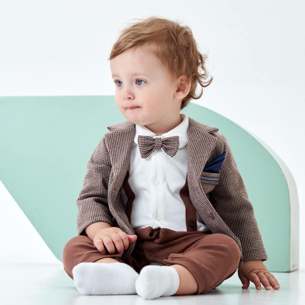 Famuka Baby Long Sleeve Romper Formal Checkered Perfect for and Simple and Stylish Perfect for and Everyday Perfect for Entrance and Graduation