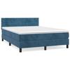 3141309 vidaXL Lit à sommier tapissier et matelas Bleu foncé 140x200cm Velours