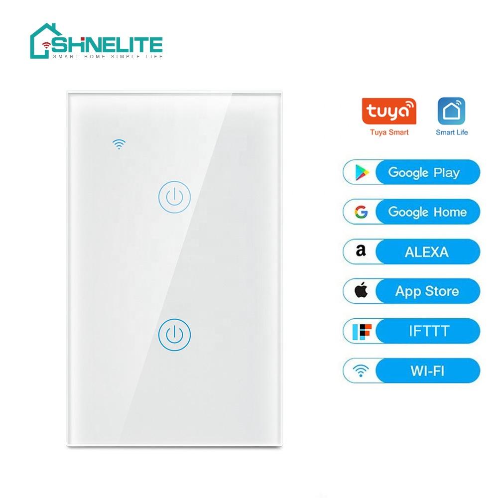 High Quality ZIGBEE Smart Switch Gang Wall Switch Glass Panel Good Quality Smart Switch for Home Use (White,118*72mm&US Standard)
