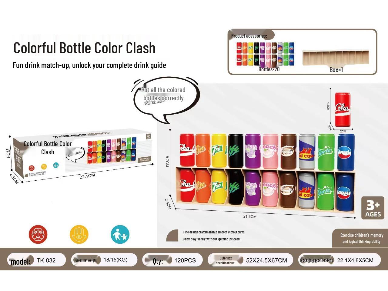 

Kids Educational Drink Color-Match Memory Game: Early Learning Toy
