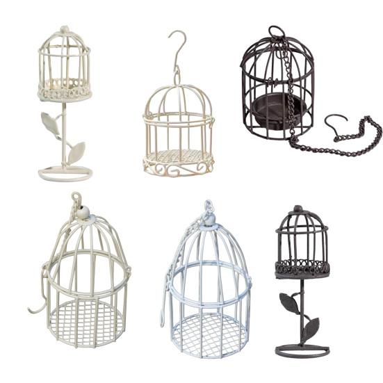 Yousheng Miniature Birdcage Ornaments, Decorative Mini Birdcage Figurine, Cute Garden Succulents Pot Decor Tea Banquet