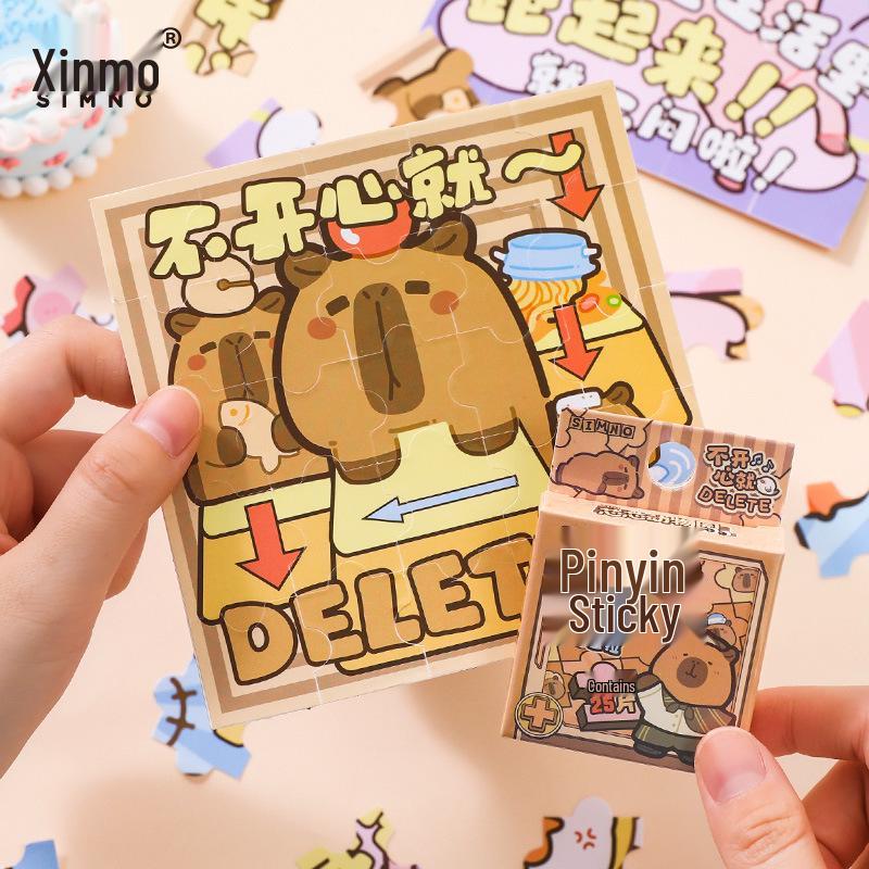 Xinmo Niedliches Cartoon-Sticker-Puzzlebuch: DIY Lernspielzeug für Kinder