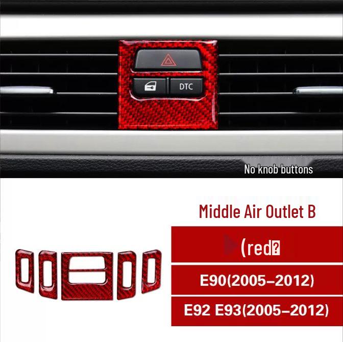 Carbon Fiber Dash Air Outlet Panel Sticker for BMW 3 Series E90/E92/E93