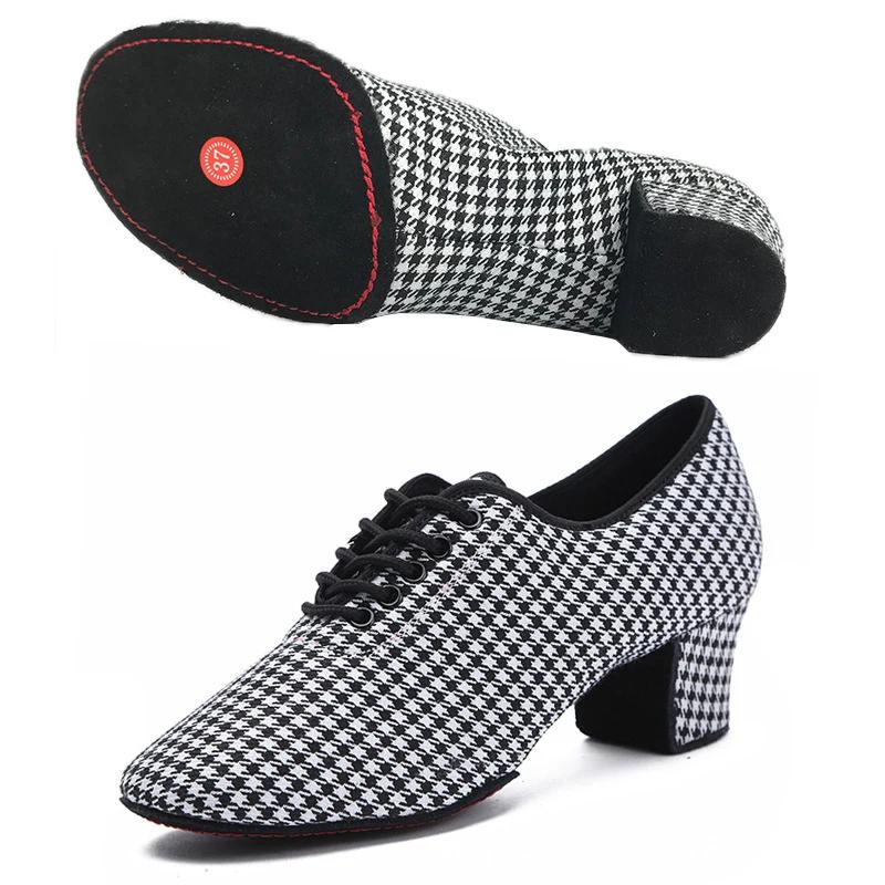 

Women Latin Dance Shoes Jazz Ballroom Salsa Dancing Shoes Woman High Heels 5cm Training Modern Tango Dance Sneakers Female 41