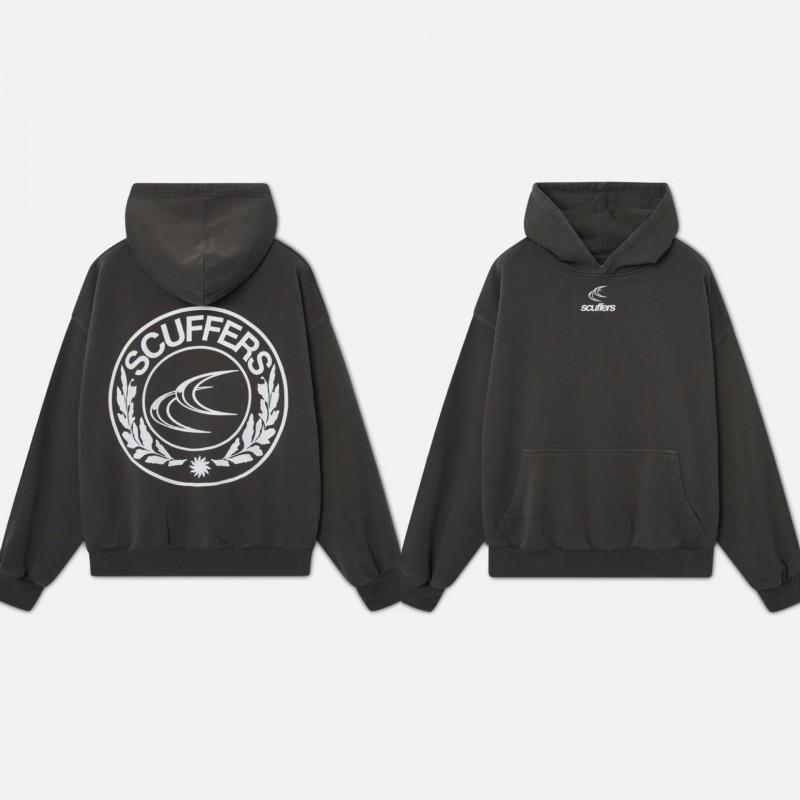Felpa con cappuccio oversize unisex con stampa di lettere vestibilità ampia pullover casual autunno