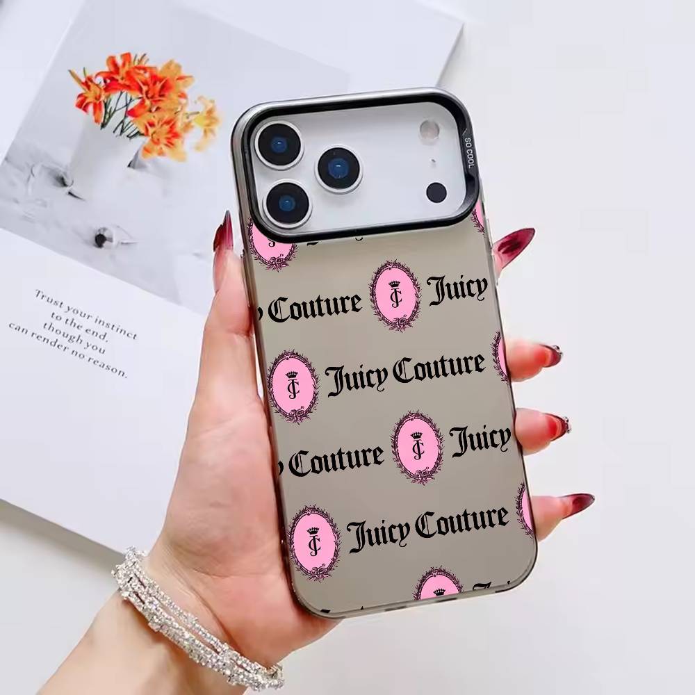 Juicy Couture Handyhülle Farbe Silber Schale Für IPhone 17 16 15 14 13 12 11 Pro Max Plus