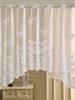 White Lace Semi Sheer Curtain Kitchen Tiers Half Window Sheer Curtains Rod Pocket Voile Drapes for Kitchen Ba