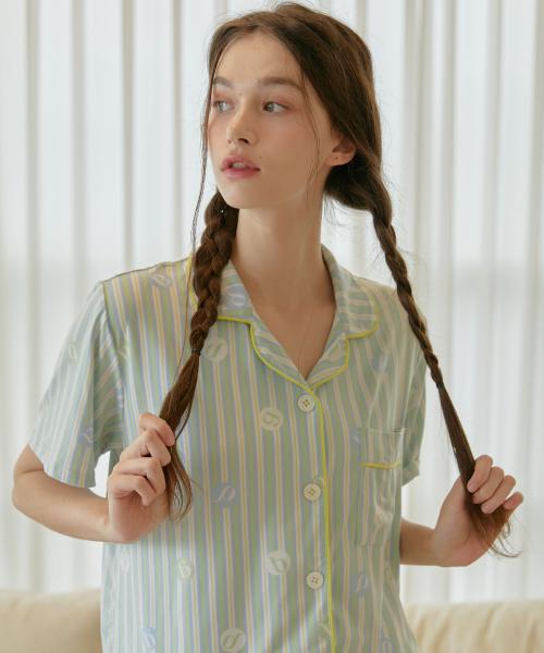 

[Daep] Olive Martin Cooling Spandex Collar Pajama Set [Shipped from Korea] 100% Authentic Olive Green