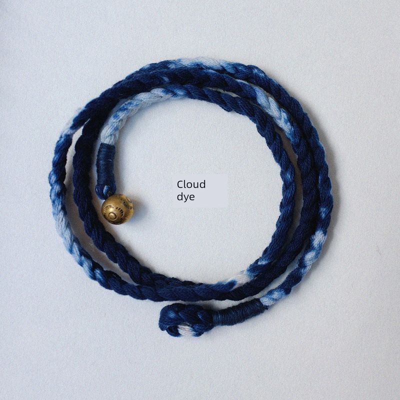 

Indigo Original Blue Dyed Chinese Fad Multi-Circle Couple Bracelets Cloud dye (net wrist circumference 16cm)