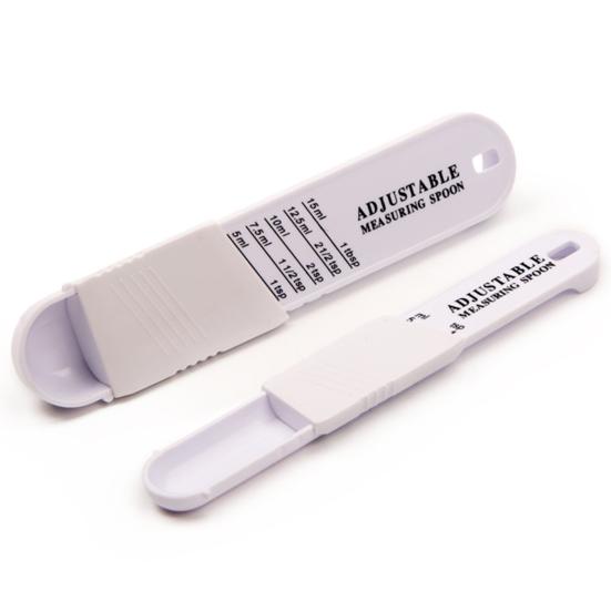 2 Pezzi Plastica Regolabile Utensile da Cucina Cucchiaini Condimento per Polvere Solida Liquido