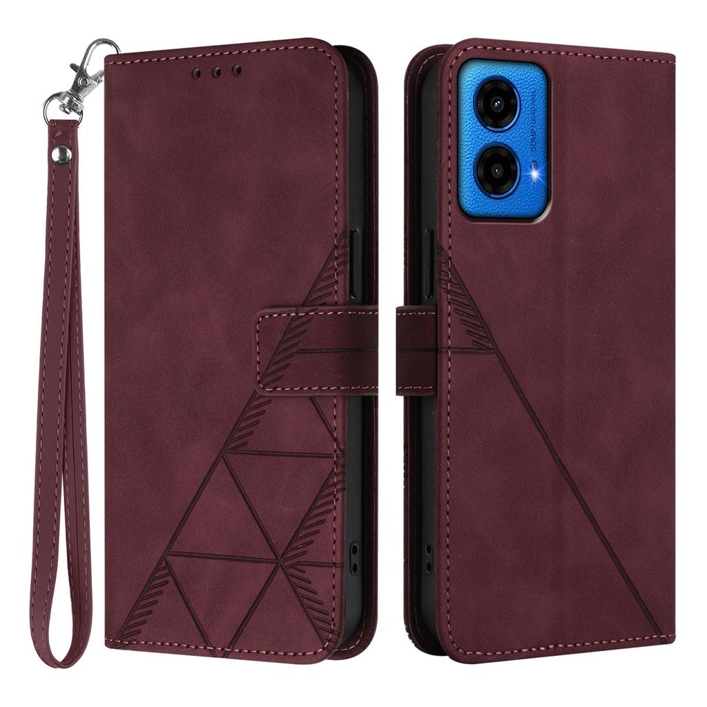For Motorola Moto G34 5G/Motorola Moto G45 5G Leather Case with Hand Strap Wallet Stand Phone Cover