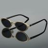 Vintage Oval Sunglasses  New In Fashion Metal Rim Gradient Shades Women Ins Trendy Stylish Brand Design Sun Glasses