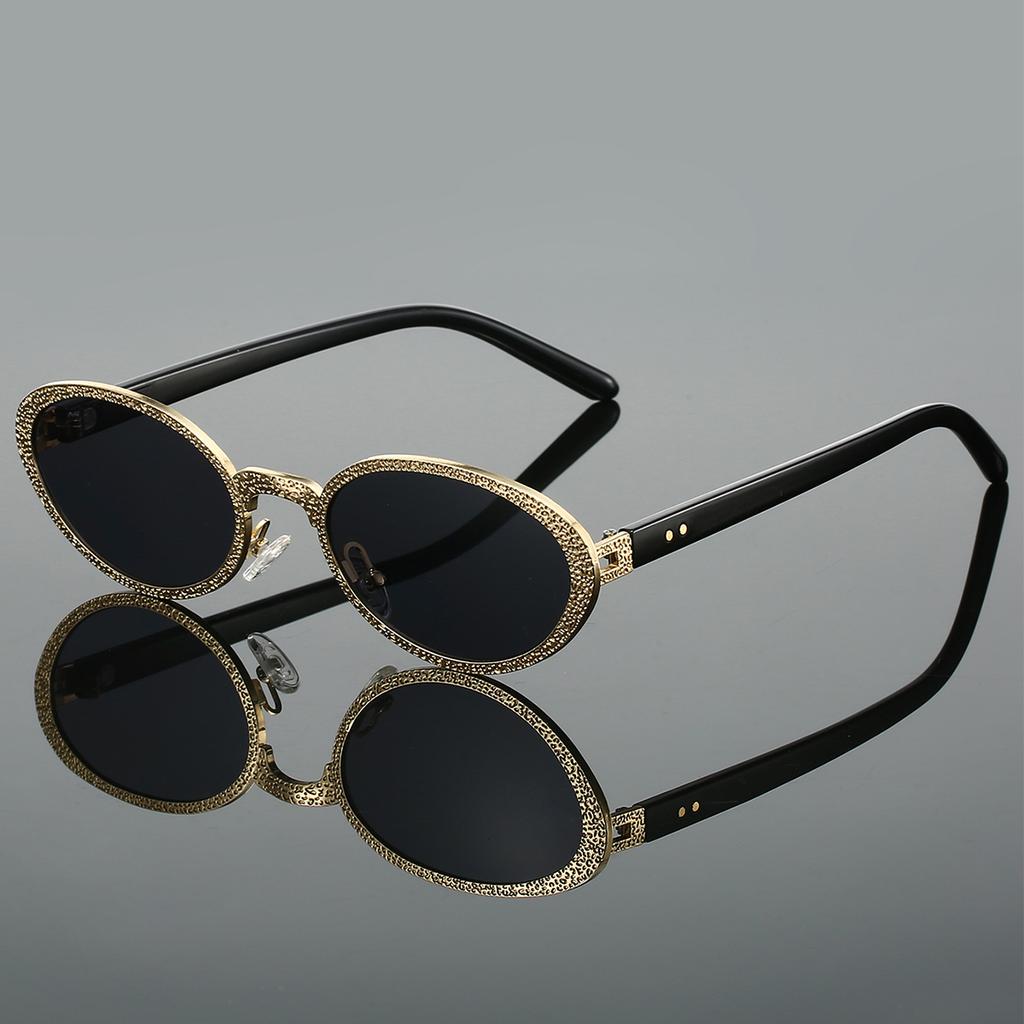 Vintage Oval Sunglasses  New In Fashion Metal Rim Gradient Shades Women Ins Trendy Stylish Brand Design Sun Glasses