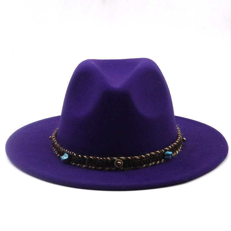 European and American High-quality Wide-brimmed Men's and Women's Fedoras, Fashionable Woolen Top Hats, and a Panama Jazz Felt Hat.