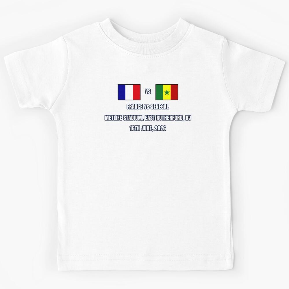France vs Senegal 16 June 2026 – Football Match Design East Rutherford Kids T-Shirt 120