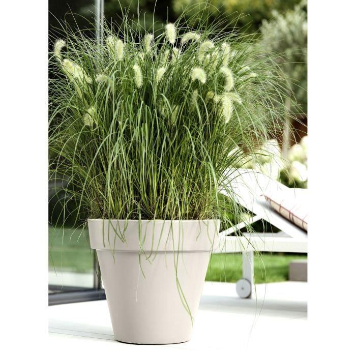ELHO Pot de fleurs Pure Rond 40 - Blanc - Ø 39 x H 36 cm - 100% recyclé