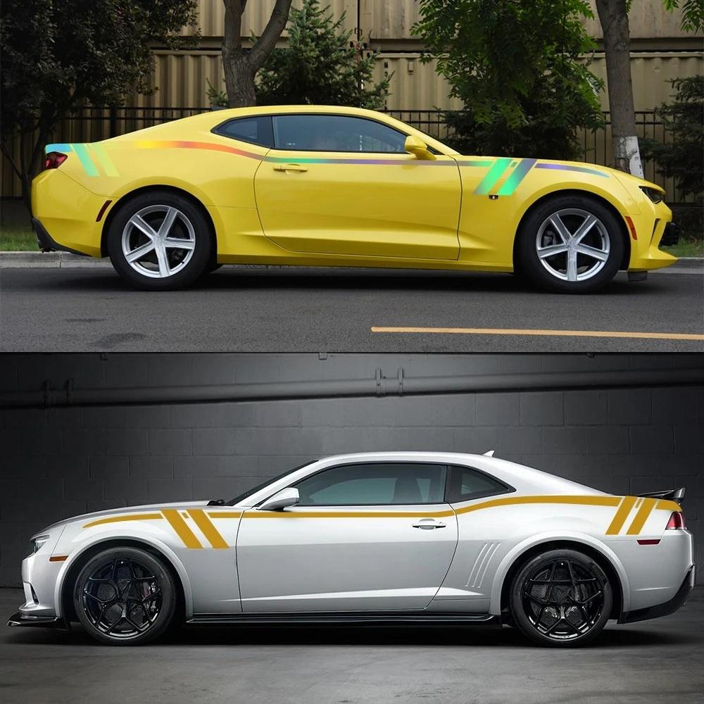 Car Waist Line Stickers For Chevrolet Camaro ZL1 Z28 RS SS Long Stripes Sport Styling Vinyl Film Decals Auto Tuning Accessories