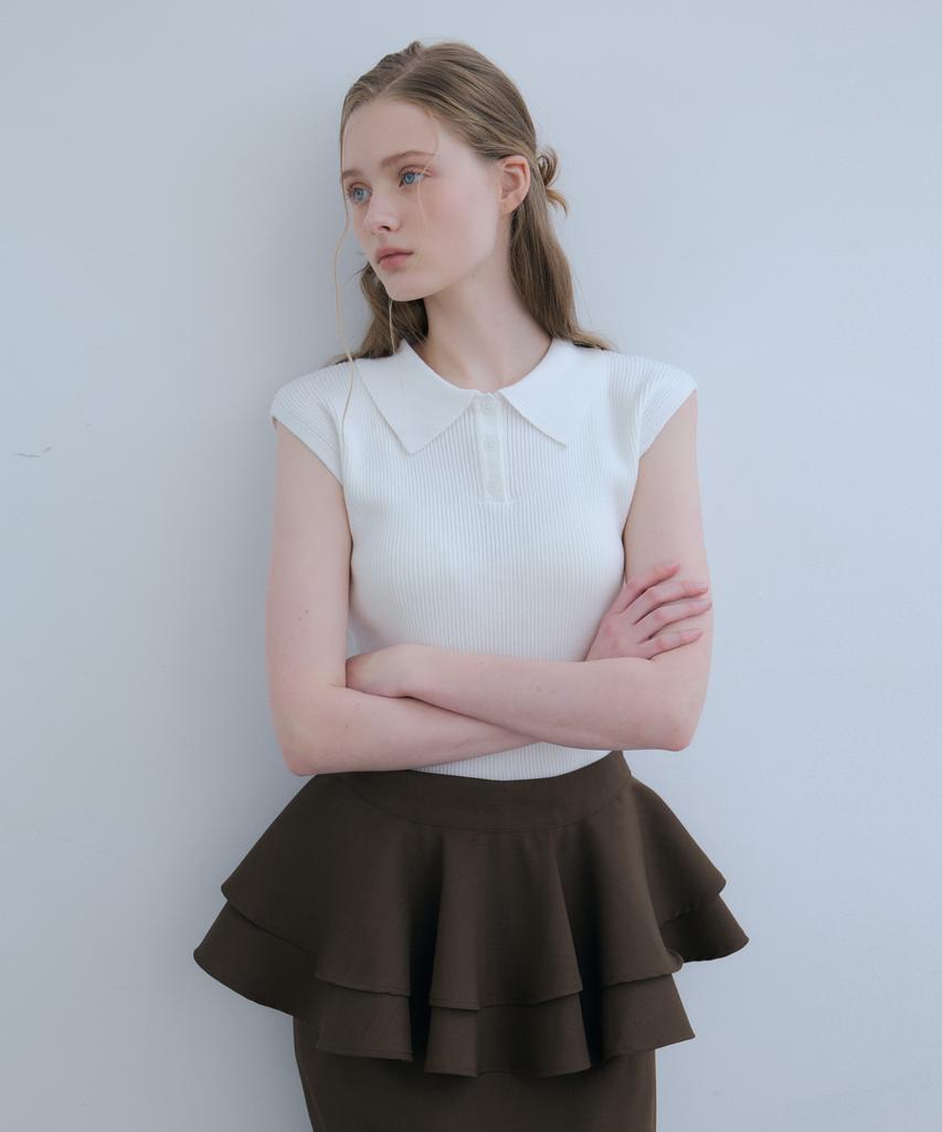 ODER Cap Sleeve Collar Pullover - Ivory