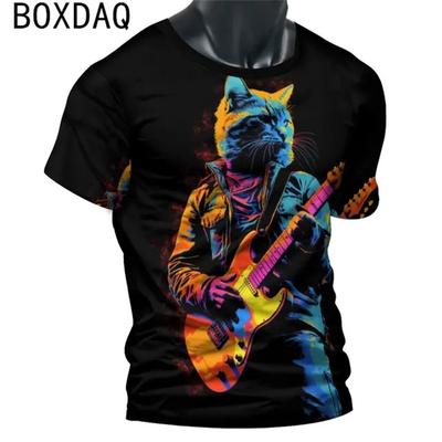 Camiseta engraçada com gola em 3D masculina, manga curta, tops casuais, personalidade de rua, moda verão, tamanho grande XXS-6XL, novo, 2022