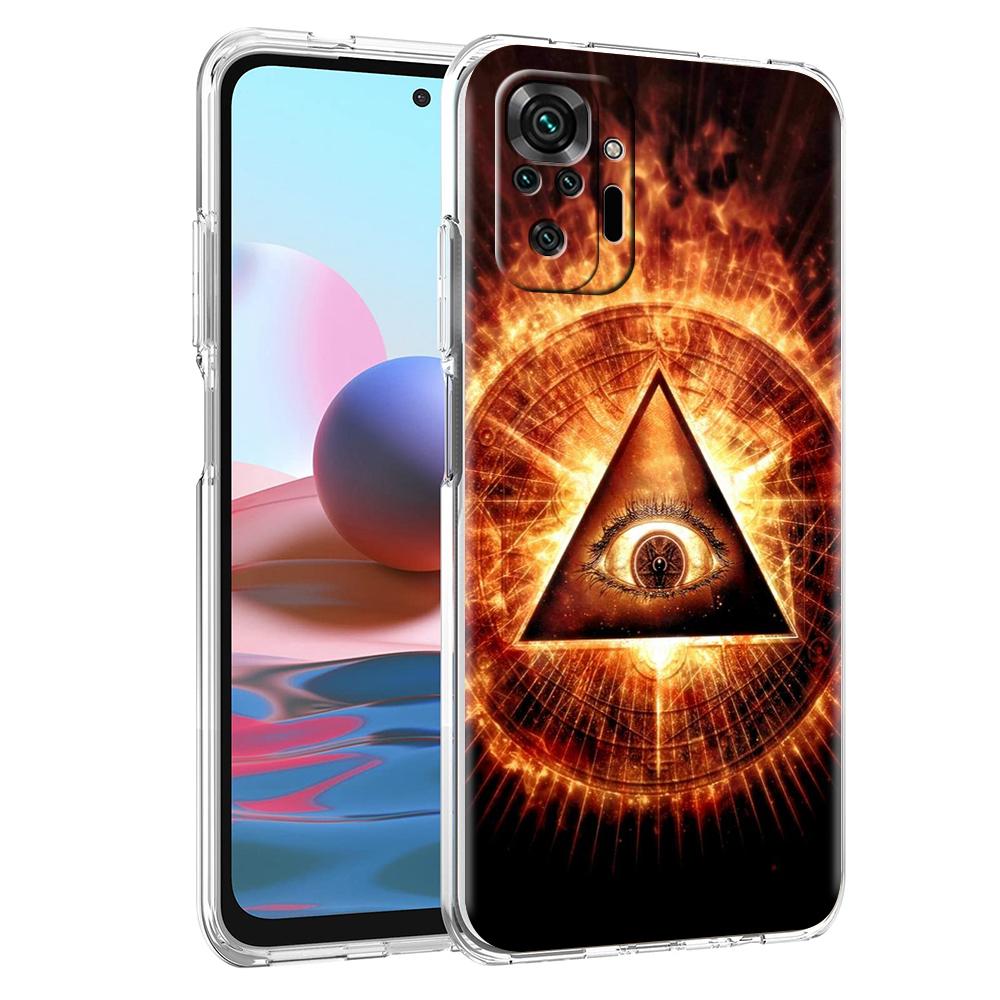 

Pyramid Illuminati eye Transparent Phone Case for Redmi 13C 12C 10C Note 13 12 11 11T K40 Gaming Plus Pro 4G 5G Soft Cover Shell Note 13 4G