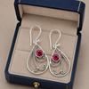 Pink Rubellite Gemstone 925 Sterling Silver Handmade Dangle Earrings 1.84" Daily Wear Jewelry For Women EE-79-12