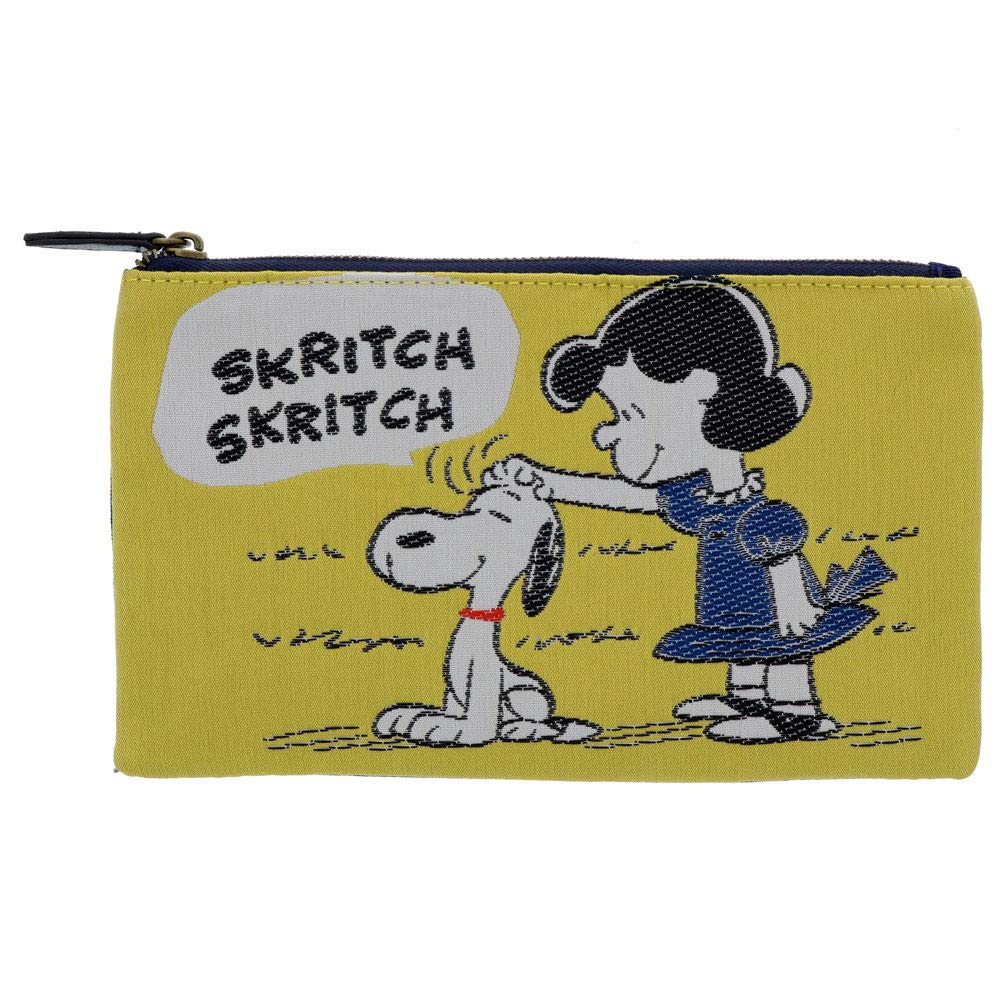 

Sunstar Stationery Snoopy Flat Kiryu Mustard S2284154 Pouch, Woven, Yellow,