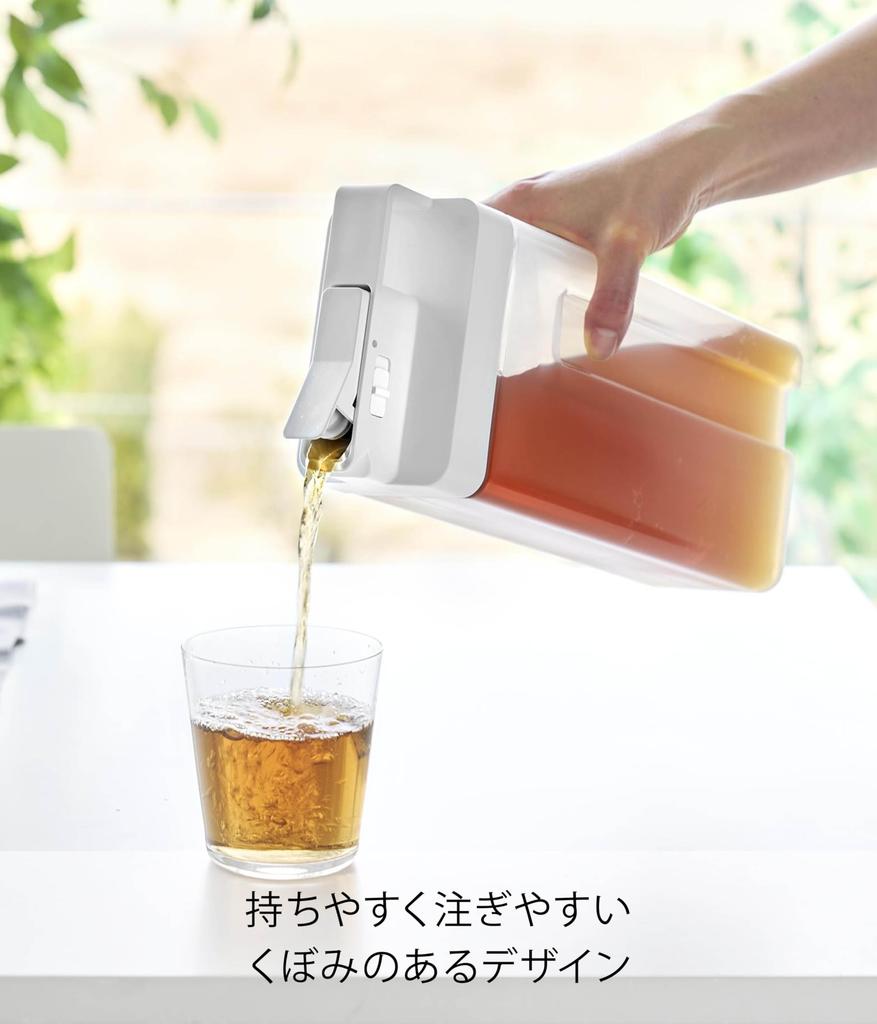 Yamazaki Tower Water W X D X Dishwasher Can Be Placed Horizontally or Fits In Door Drink Server 2.2L Bottle, White, 12.5cm 8.5cm 31.1cm H, Safe,