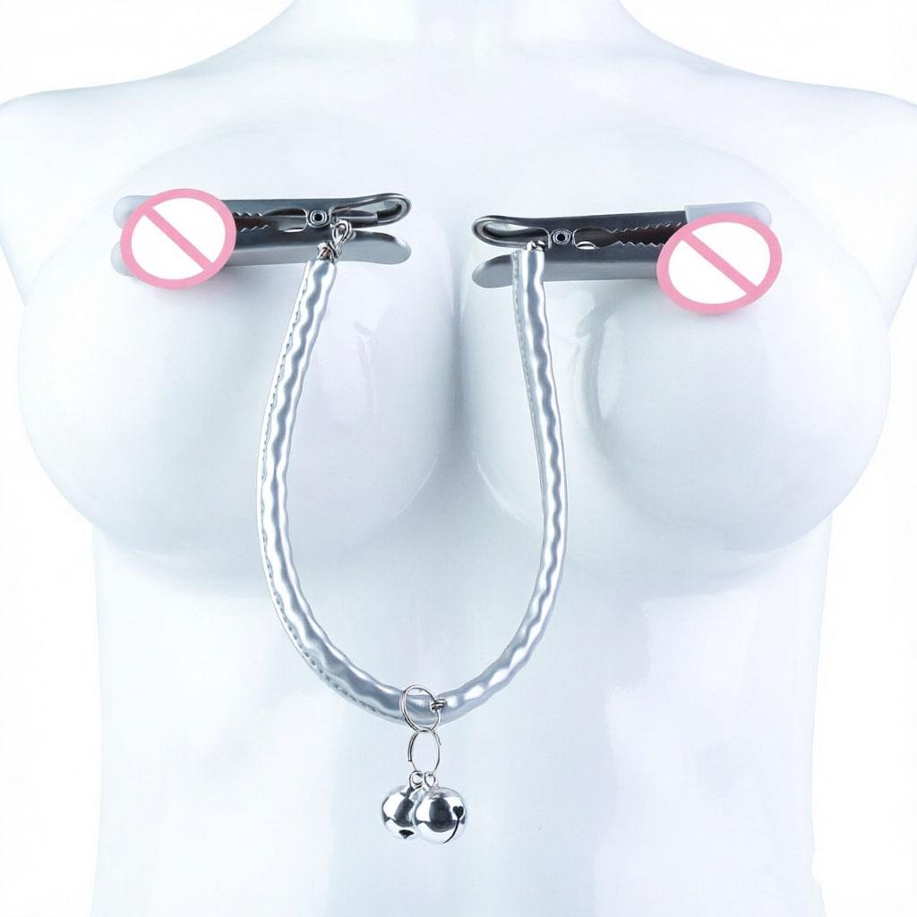 QKKQ Metal Nipples Clamp With Silicone Case Slight Teasing Chest Clip With Bell Nipple Bondage For Women Beginner MasturbationGood product