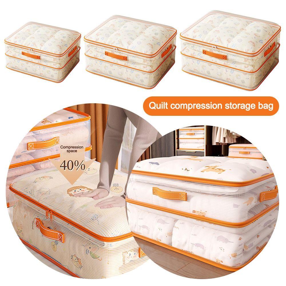 Foldable Quilt Clothes Storage Bag PVC Transparent Storage Bag  for Duvet Blanket Bedding